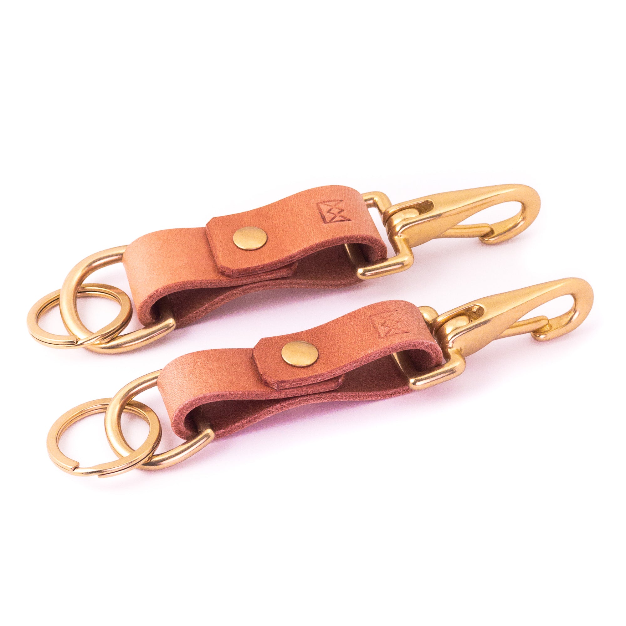Kingston Barn Harness Leather Keychain in Natural with Solid-Brass Equestrian Halter Snap