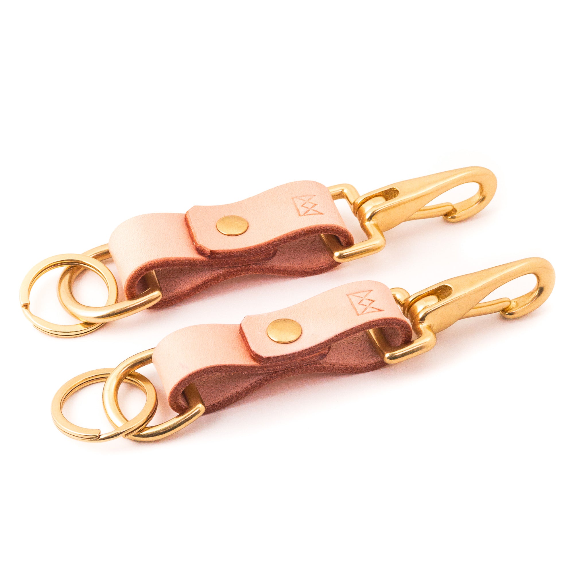 Kingston Barn Nude VegTan Leather Keychain with Solid-Brass Equestrian Halter Snap