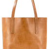 Kingston Barn Harness Leather Tote in Natural Front Detail View