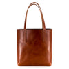 Kingston Barn English Bridle Leather Tote in Rein Brown Front View